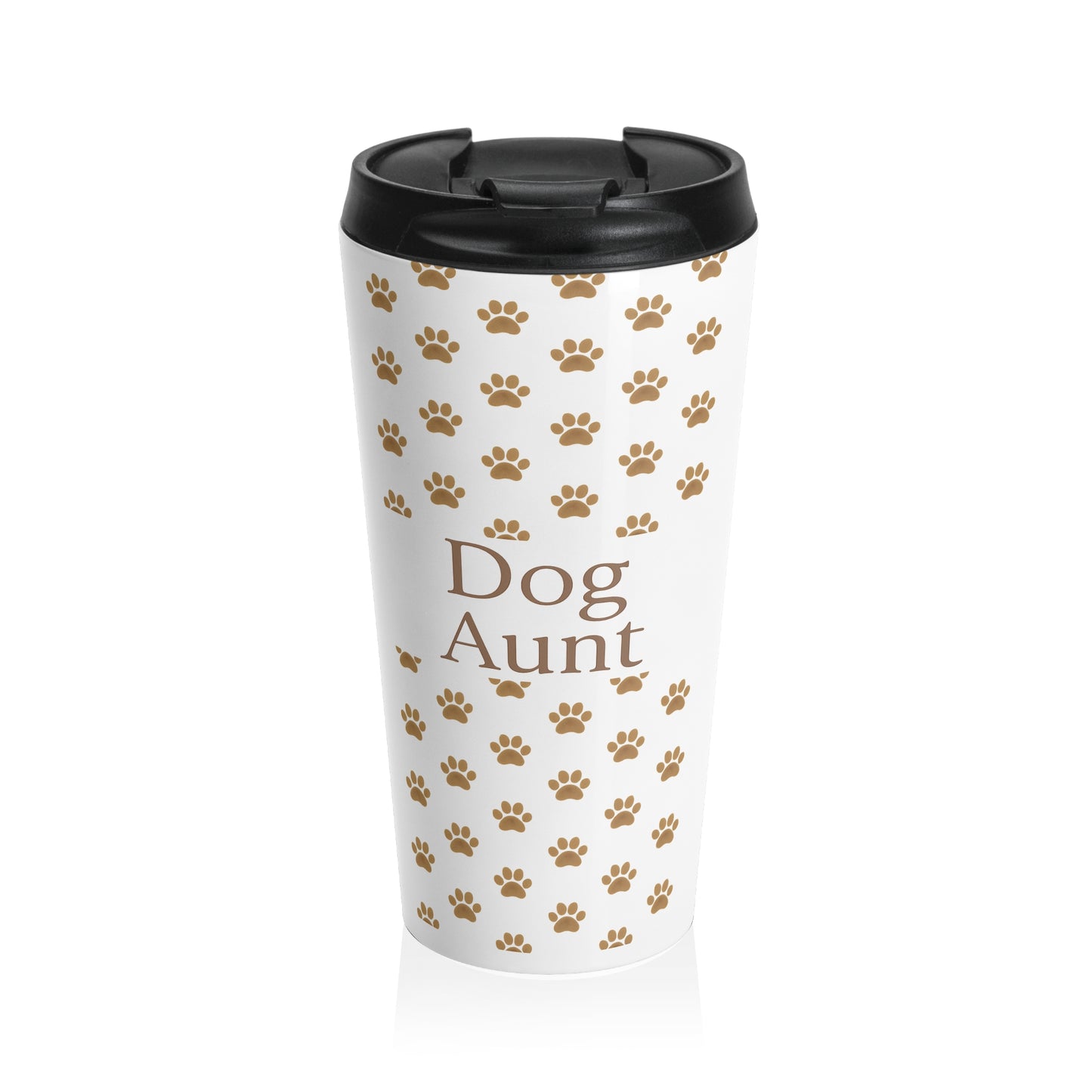 Dog Aunt Travel Mug – Paw Print Insulated Coffee Tumbler