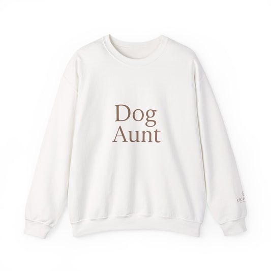 Dog Aunt Sweatshirt — Minimalist Cozy Crewneck for Dog Lovers